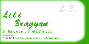 lili bragyan business card